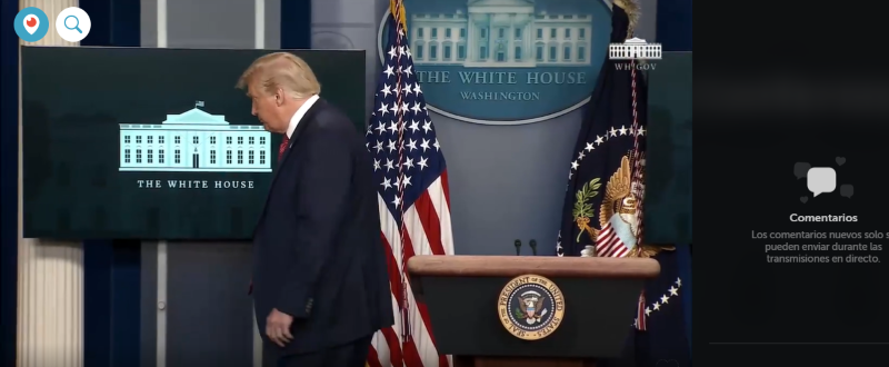 Donald Trump sale del recinto donde daba rueda de prensa.