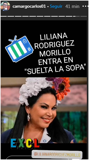 En sus historias de Instagram, Camargo hizo el anuncio sobre Liliana Rodríguez.