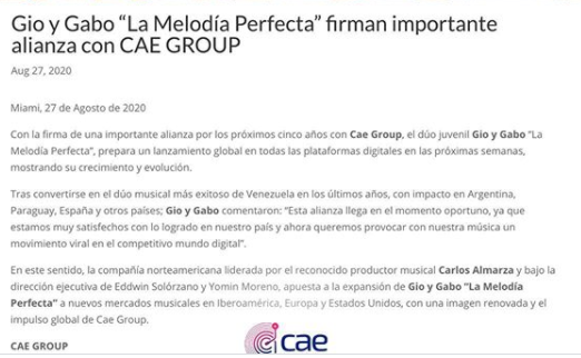 En su cuenta de Instagram, la compañía oficializó el anuncio de La Melodía Perfecta. 