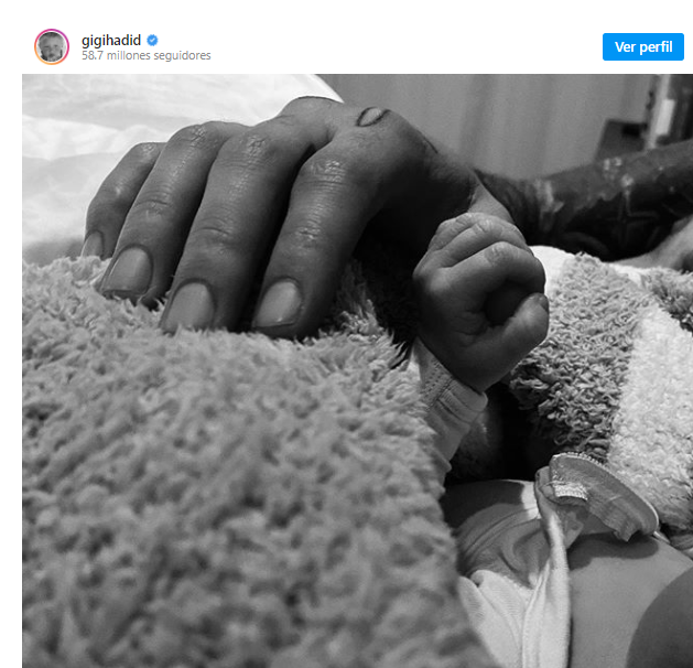 Gigi Hadid también le dio la bienvenida a la bebé. Foto: Instagram
