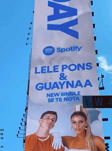 En Times Square hay un desplegado sobre el trabajo de Lele Pons. Foto: Instagram
