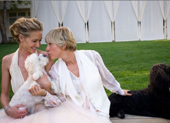 Su esposa, Portia de Rossi, acompañó a Ellen durante el primer programa de la nueva temporada. Foto: Instagram