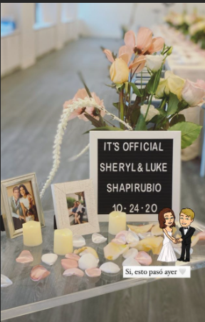 Sheryl Rubio confirmando que ya es una señora casada. Foto: Instagram