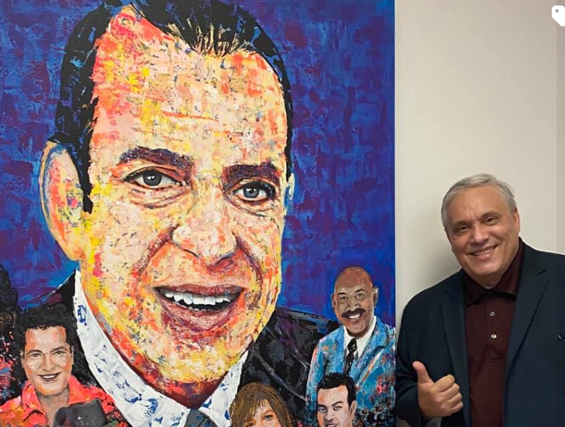 Mauricio Silva en las oficinas de JN Music Group para el lanzamiento del disco homenaje a Billo's. Foto: Instagram