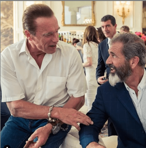 Mel Gibson y Arnold Schwarzenegger. Foto: Instagram