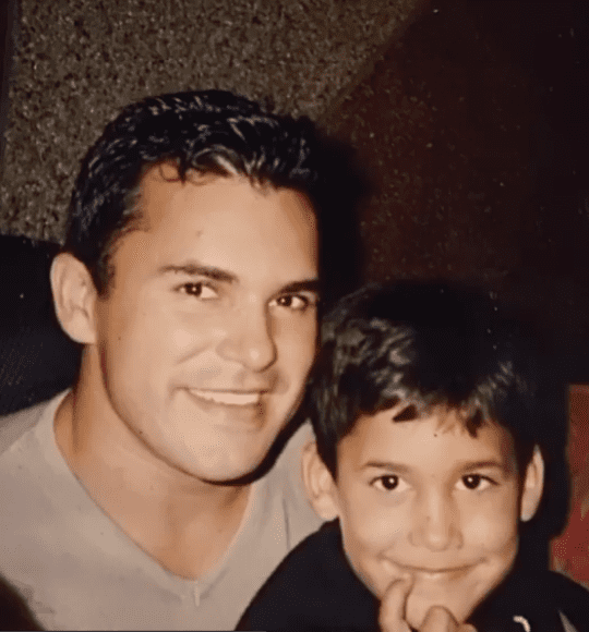 Jaime Araque con su hijo James. Foto: instagram