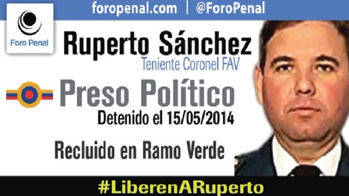 La ONG Foro Penal pidió este jueves la excarcelación del teniente coronel Ruperto Sánchez, quien ya cumplió su pena. La ONG considera que Sánchez como preso político, acusado de instigación a la rebelión militar.