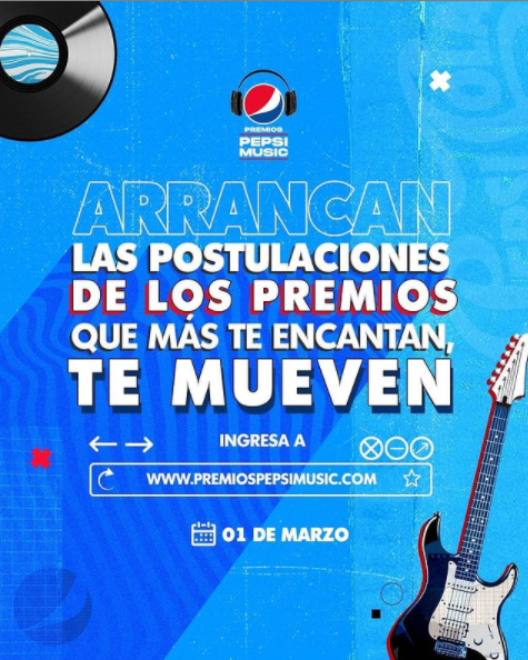 En Instagram también se anunciaron las postulaciones a los Pepsi Music. 
