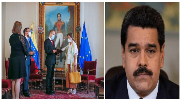 La imagen de la embajadora de la Unión Europea, Isabel Brilhante, recibiendo su “carta de expulsión”, tras ser declarada “persona non grata”, por Nicolás Maduro, dio la vuelta al mundo.