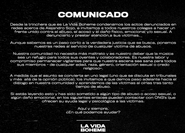 El grupo venezolano La Vida Boheme fijó posición sobre los señalamientos de acoso a rockeros venezolanos. Foto Twitter