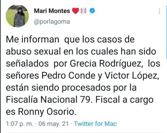 Mari Montes dio nueva información sobre el caso de Perucho Conde en Twitter
