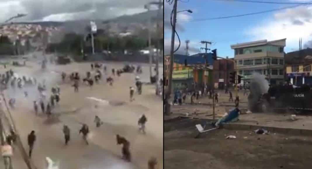 Violentos enfrentamientos entre policía y manifestantes en localidad de Usme, sororiente de Bogotá
