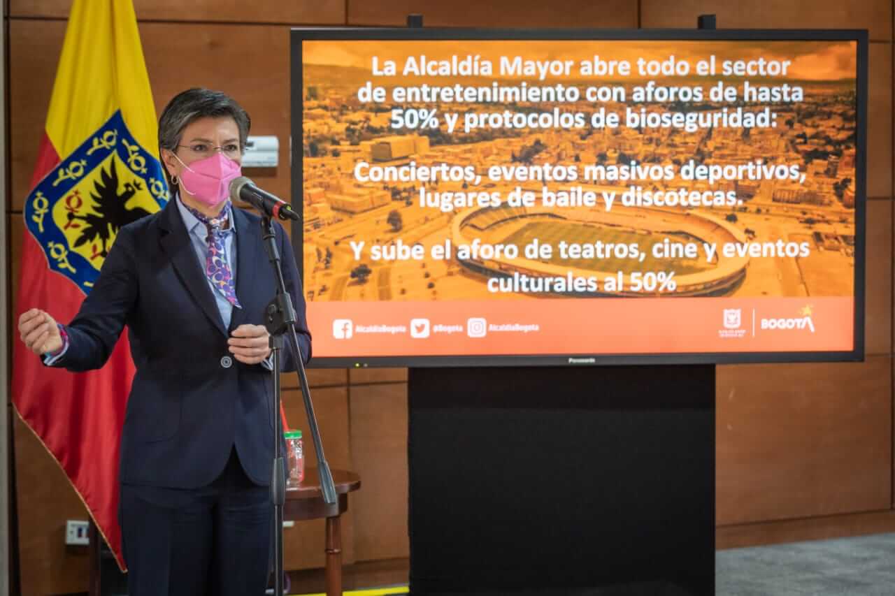 Alcaldesa de Bogotá anuncia que regresan los espectáculos masivos a Bogotá