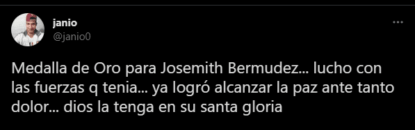 Los seguidores de Josemith Bermúdez le expresaron su cariño. Foto Twitter