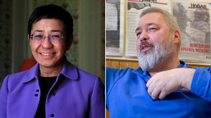 El Nobel de la Paz reconoció este viernes por primera vez la libertad de expresión e información. Por ello otorgó el premio a dos periodistas, la filipina Maria Ressa y el ruso Dmitri Muratov.