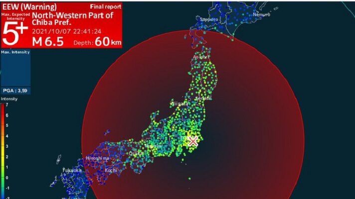 Un terremoto de magnitud 6,1 sacudió la región de Tokio este jueves por la noche, sin que exista riesgo de tsunami, informó la Agencia Meteorológica de Japón (JMA).