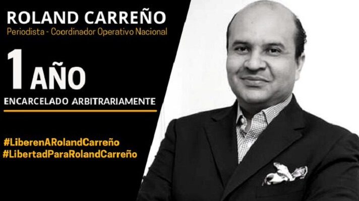 Este martes se cumple un año de la detención del periodista y activista de Voluntad Popular. Roland Carreño.