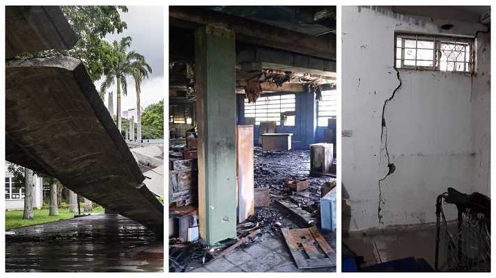 Las imágenes de la destrucción de prácticamente todos los núcleos de la Universidad de Oriente son desgarradoras. El derrumbe del techo de uno de los pasillos de la Universidad Central de Venezuela, dolió en el alma. El anuncio de que los profesores universitarios ganan apenas entre cinco y 10 dólares al mes, es terrible.