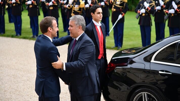El presidente de Francia, Emmanuel Macron, expresó este miércoles a su homólogo colombiano, Iván Duque, su apoyo en favor de la democracia en Venezuela. También su deseo de que la asociación con los países de la región permita avanzar en esa dirección.