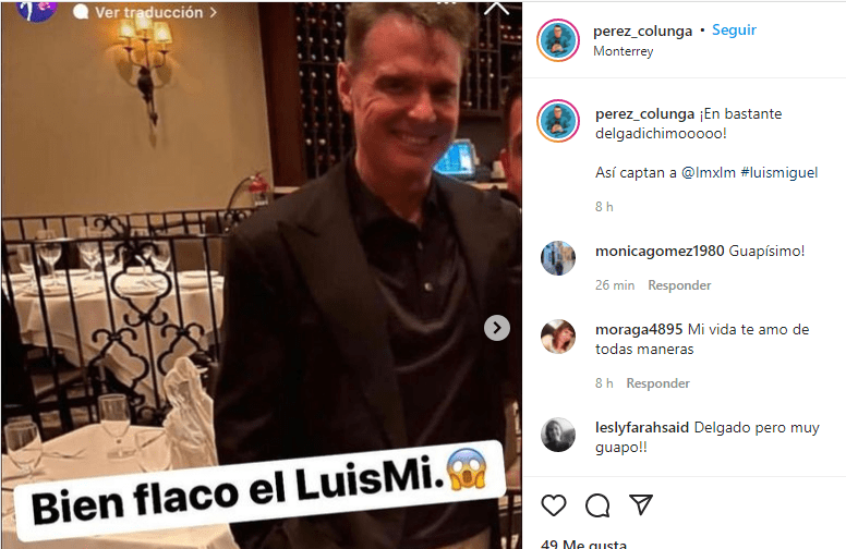 Luis Miguel vuelve a sonreír. Foto Instagram