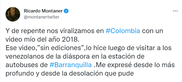 Montaner le dedicó un hilo a Aída Merlano. Foto Twitter