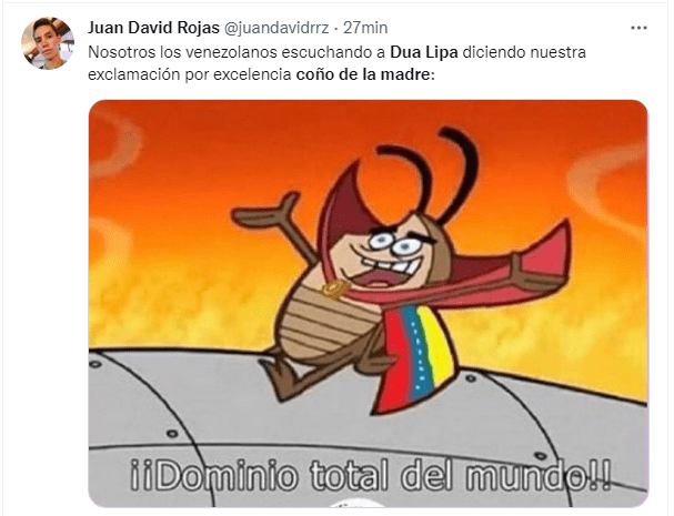 Comentarios y memes dejó Dua Lipa para los venezolanos. Foto Twitter