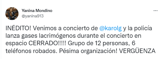 Usuarias de Twitter protestaron por lo sucedido en el concierto de Karol G en Guayaquil. 