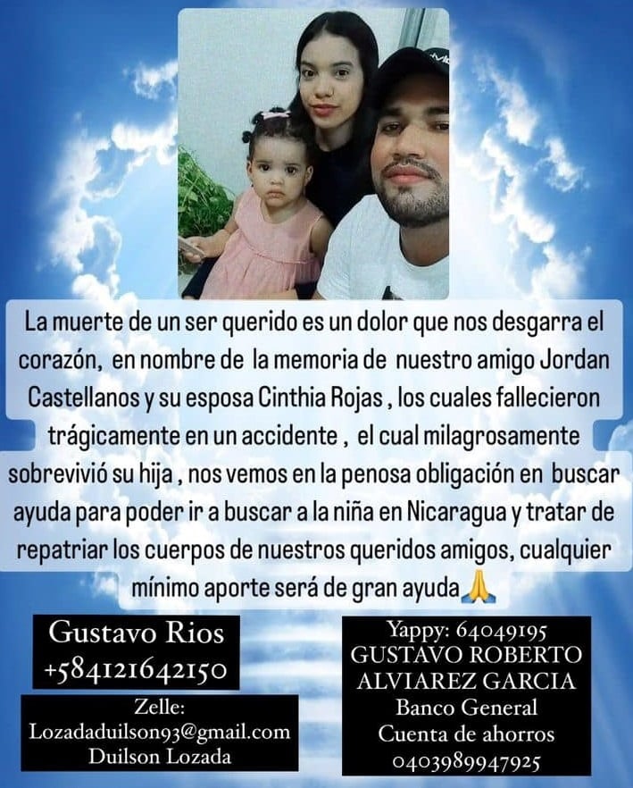 Colecta para repatriar a venezolanos muertos y a su hija sobreviviente del accidente en la Cucamonga 1 - Impacto Venezuela