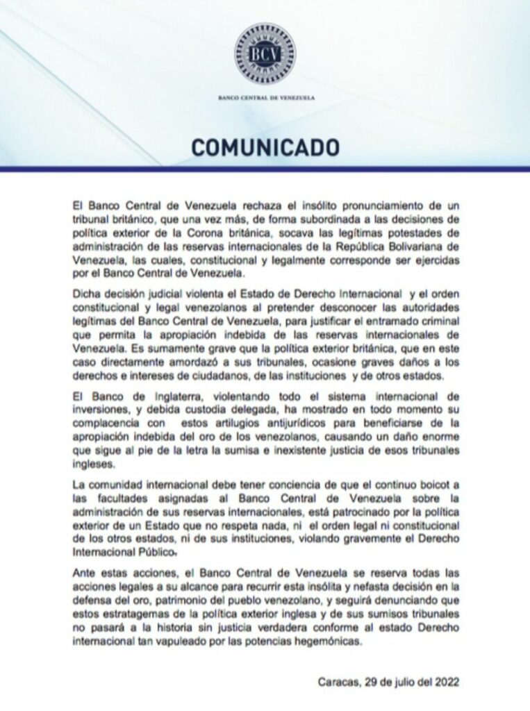 Delcy Rodriguez comunicado - Impacto Venezuela
