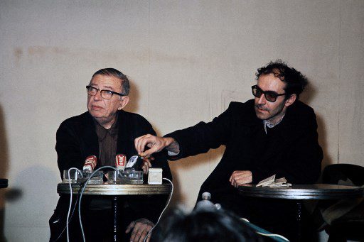  Jean-Paul Sartre y Jean-Luc Godard. Foto AFP
