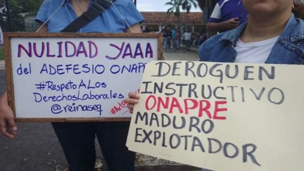 Los trabajadores de la las alud y del sector universitario han protestado por el instructivo de la Onapre. Foto cortesía