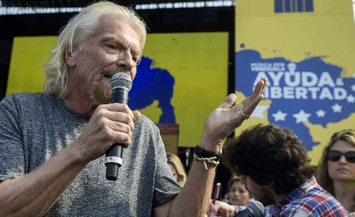 Richard Branson organizador del Venezuela Aid Live. Foto AFP