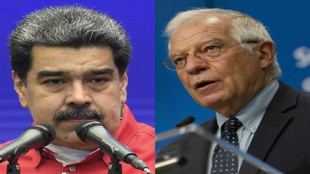 Nicolás Maduro y Josep Borrell. Fotos cortesía