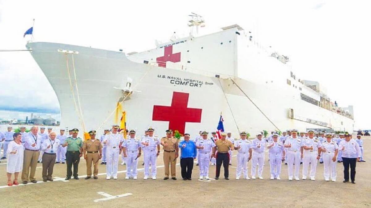 El USNS Comfort permanecerá en Colombia por varios días. Foto cortesía