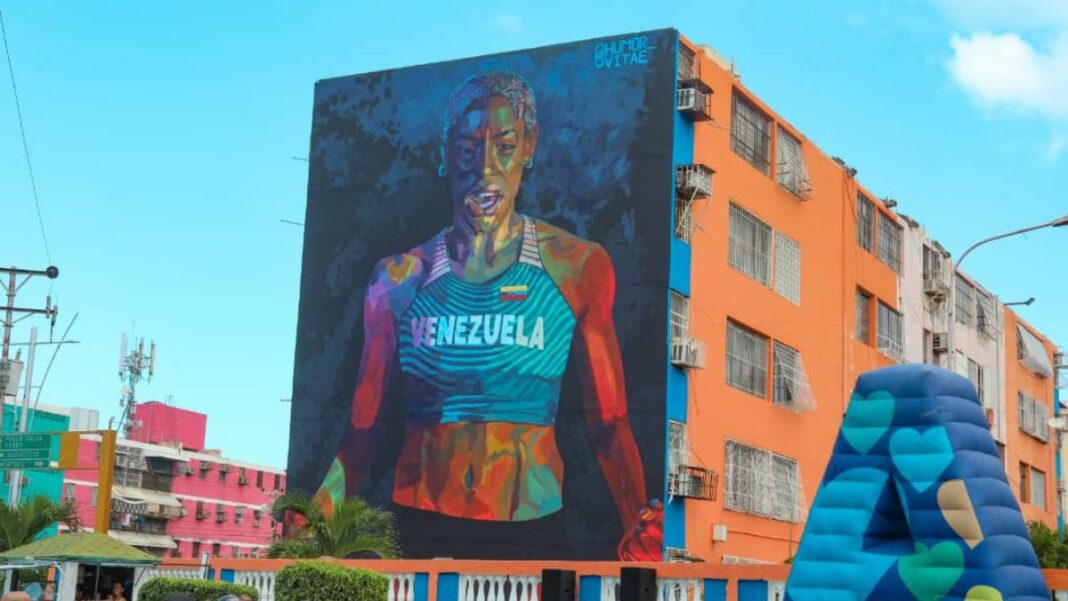 El mural más grande de Venezuela en honor a Yulimar Rojas está en Puerto La Cruz