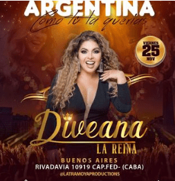 La actuación de Diveana en Buenos Aires generó polémica, Foto Instagram