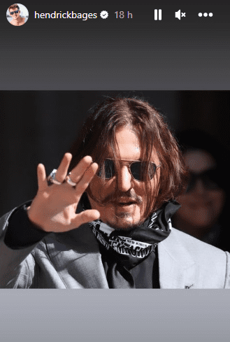 Hendrick Bages causó polémica con esta foto de Johnny Depp. Foto Instagram