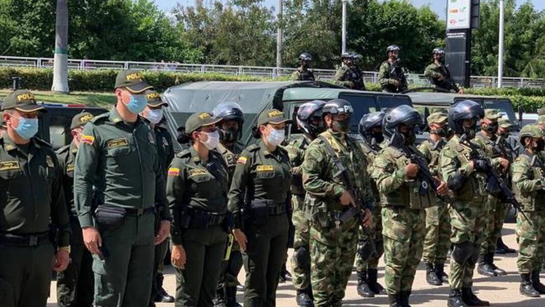La policía colombiana reforzó las medidas de seguridad en la frontera. Foto cortesía