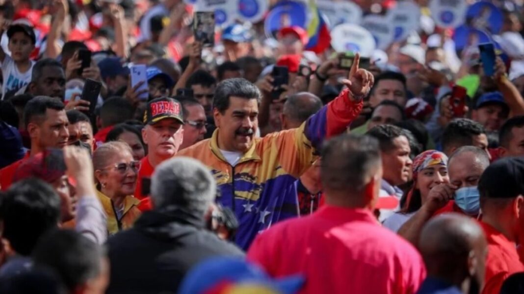 Nicolás Maduro en la marcha chavista por el 23 de Enero