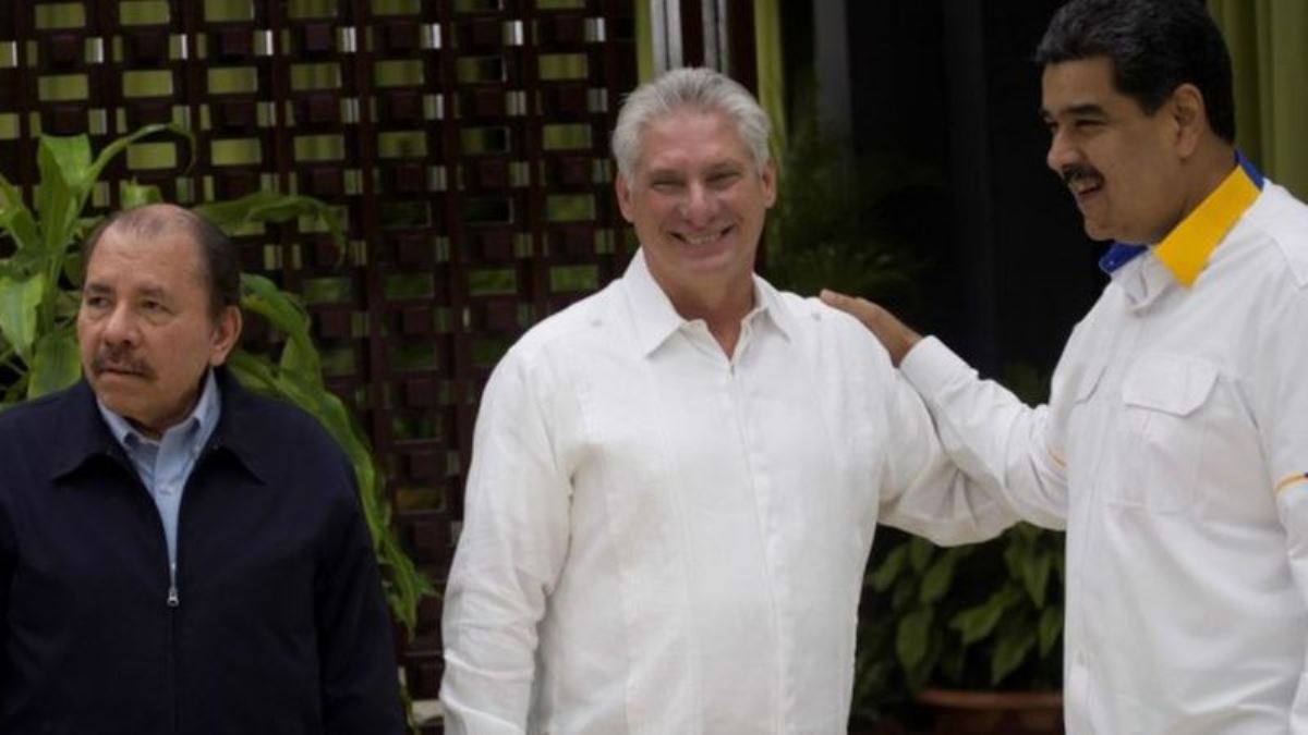 Daniel Ortega, Miguel Díaz-Canel y Nicolás Maduro