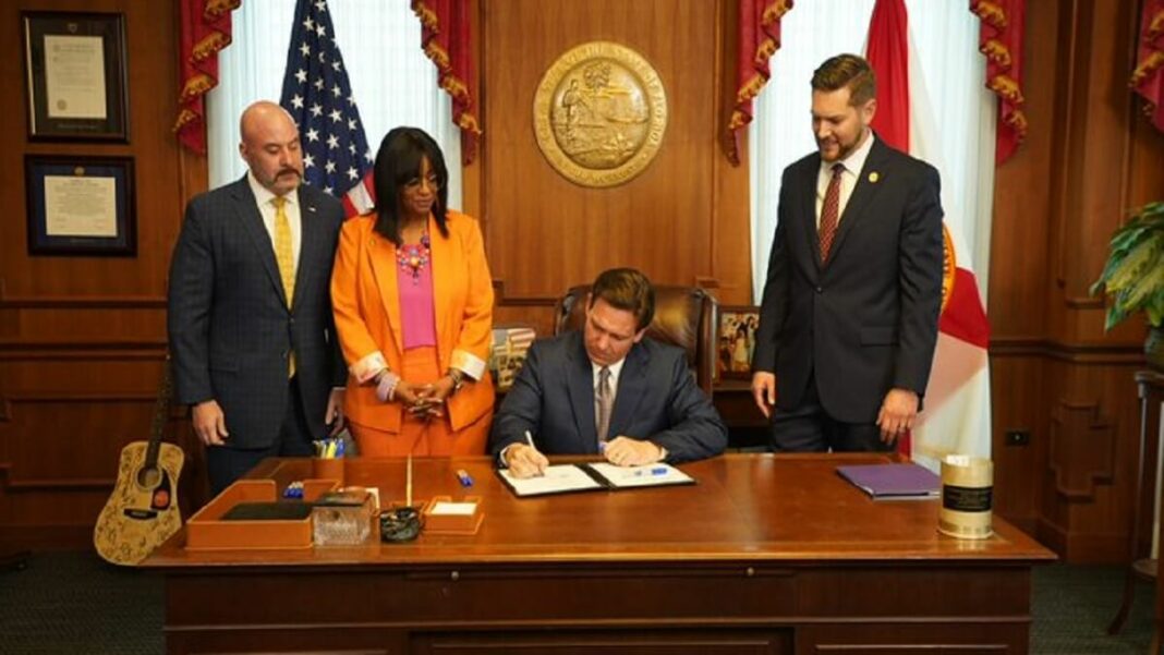 Ron DeSantis firmó la ley el 15 de febrero. Foto cortesía