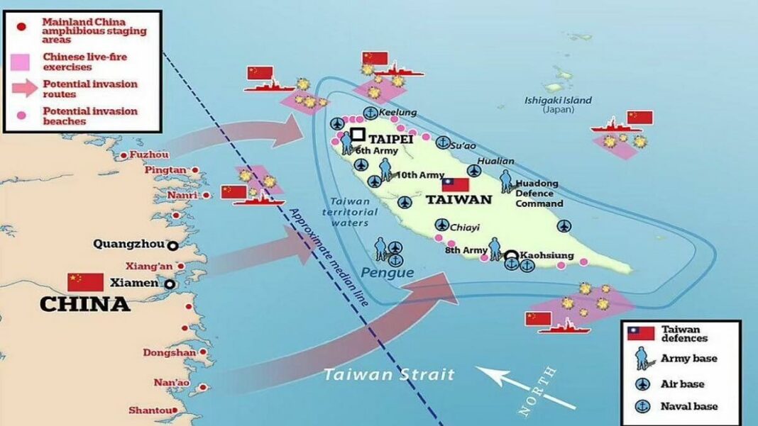 Taiwán detectó el domingo 11 buques de guerra chinos y 70 aviones alrededor de la isla.ñ Foto cortesía