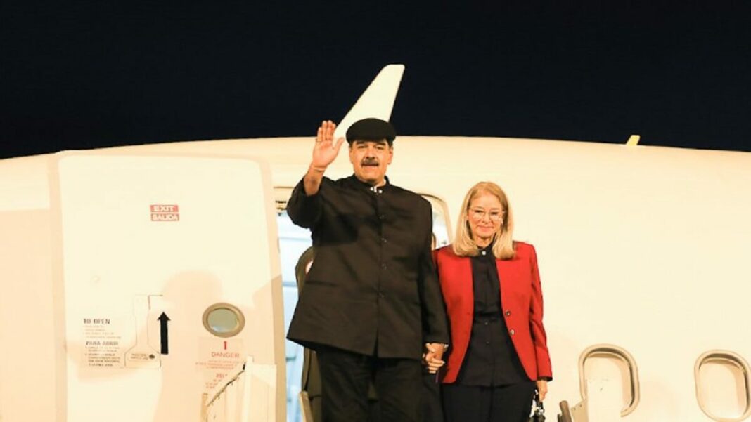 Nicolás Maduro llegó a Brasil acompañado por Cilia Flores. Foto cortesía