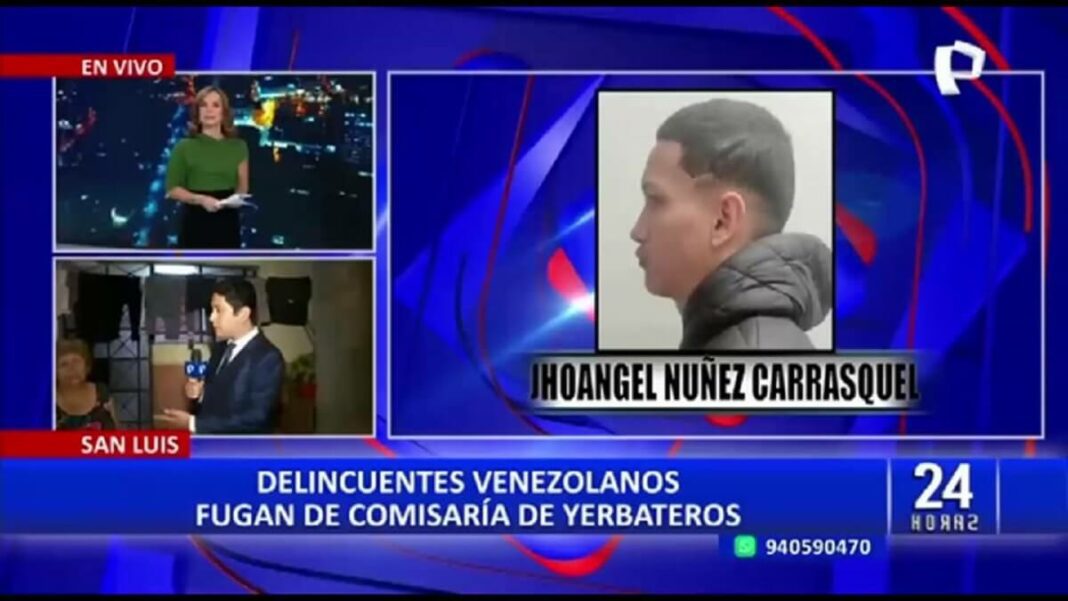 La forma como se fugaron los venezolanos llamó la atención de los medios peruanos. Foto captura de pantalla