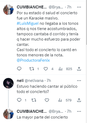 Algunos fanáticos de Luis Miguel se quejaron por su show en X. 