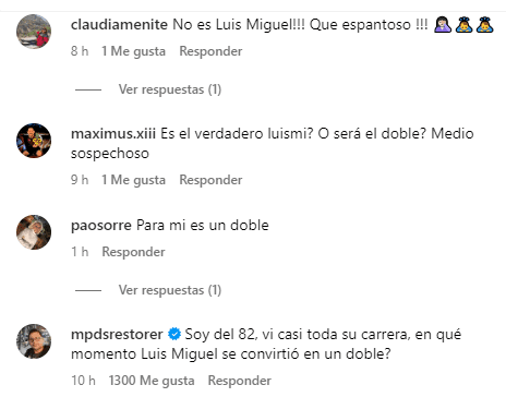 Muchos pidieron al Luis Miguel original. Cortesía Instagram de Clarín