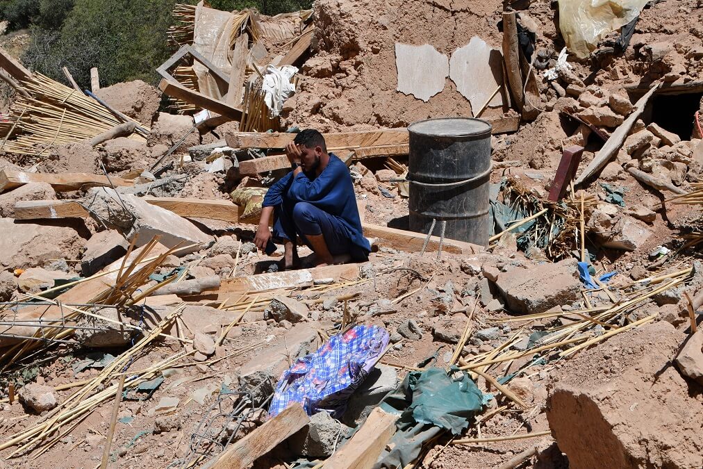 La aldea quedó completamente destruida. Foto AFP