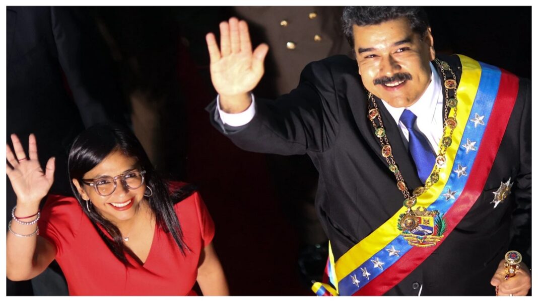 Delcy Rodríguez y Nicolás Maduro. Foto cortesía
