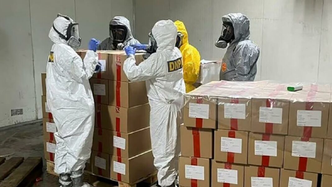Honduras incauta cargamento de casi 500 kilos de fentanilo que pasó por Colombia. Foto cortesía