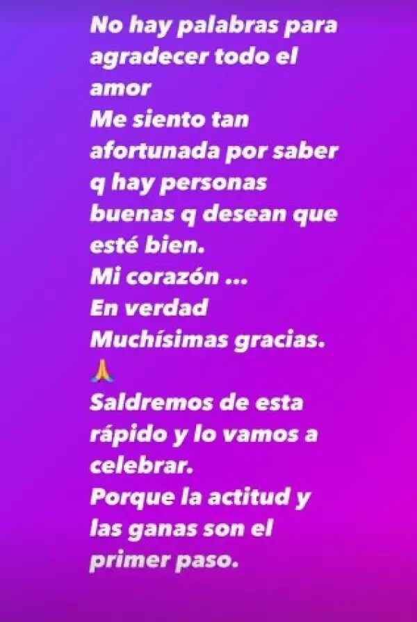 Anahí agradeció las muestras de apoyo por dejar la gira de RBD. Foto Instagram
